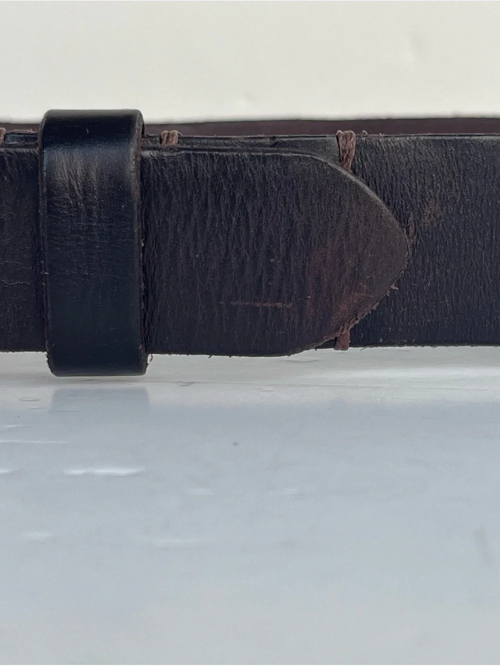 All Saints Ramskull Brown Leather Belt with Black Buckle-Size 38